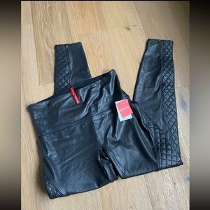 Spanx Large Faux Leather Leggings, Quilted leggings